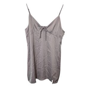 Garage Y2K Satin Babydoll Camisole Tall‎ Girl Friendly Size XL in Taupe Side Zip